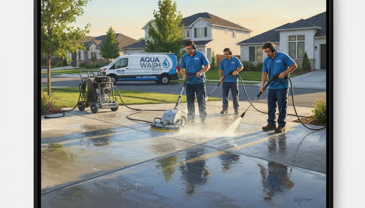 Concrete pressure cleaning in Grand Rapids, MI for driveways, patios, and walkways